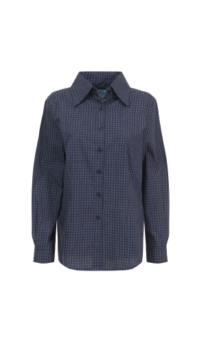 Men's Yarn-Dyed Navy Check