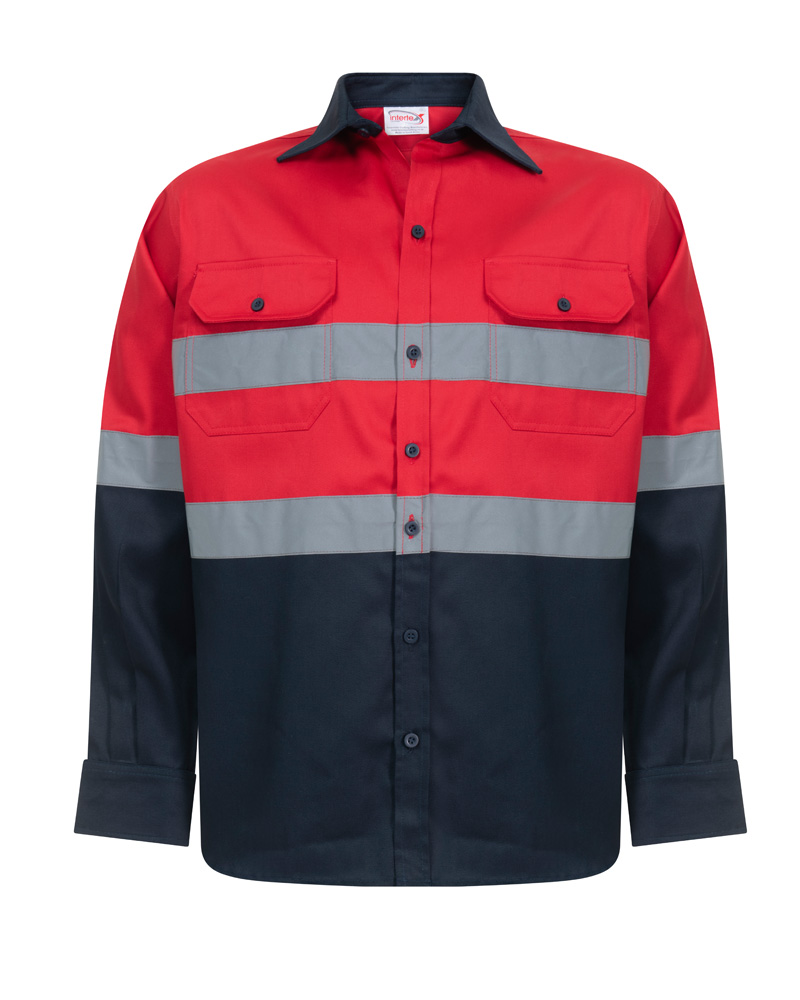 Men’s Two-Tone Twill Reflective Shirt